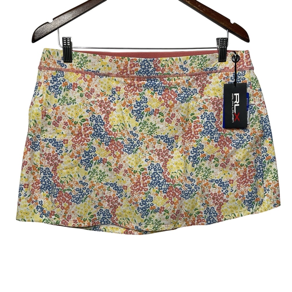 RLX Ralph Lauren Golf Skort Womens Large Floral Stretch Wicking NWT MSRP $148